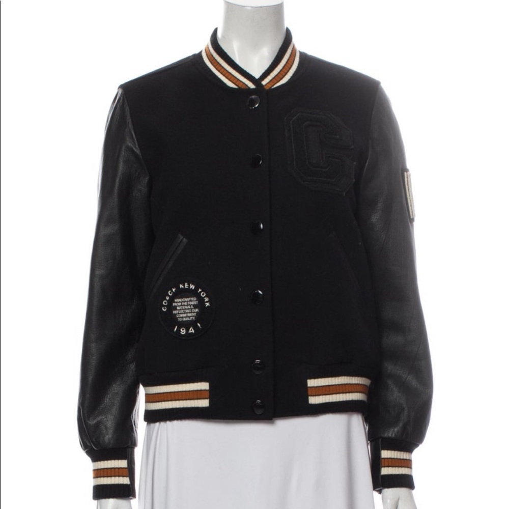 Coach wool bomber jacket almost brand new